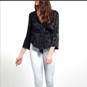 Gentle Fawn Colette Black Floral Layered Top